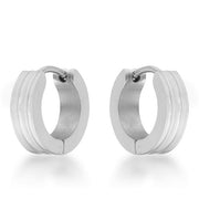 Marlene Rhodium Stainless Steel Small Hoop Earrings