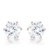 Reign 3.4ct CZ Rose Gold Stainless Steel Stud Earrings