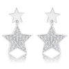 Bianca 0.5ct CZ Rhodium Star Drop Earrings