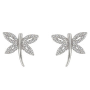 Cubic Zirconia Dragonfly Earrings