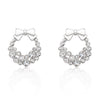 Holiday Wreath Clear Crystal Earrings