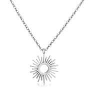 Silvertone Sunburst Necklace
