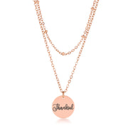 Delicate Rose Gold Plated "Thankful" Necklace