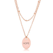 Rose Gold Plated Double Chain "HOPE' Necklace