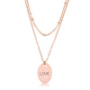 Rose Gold Plated Double Chain "LOVE" Necklace