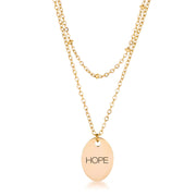 18k Gold Plated Double Chain "HOPE" Necklace