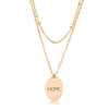18k Gold Plated Double Chain "HOPE" Necklace