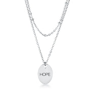 Stainless Steel Double Chain "HOPE" Necklace