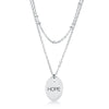Stainless Steel Double Chain "HOPE" Necklace