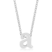 Rhodium Plated Finish Initial A Pendant