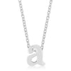 Rhodium Plated Finish Initial A Pendant