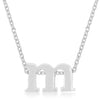 Rhodium Plated Finish Initial M Pendant