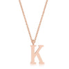 Elaina Rose Gold Stainless Steel K Initial Necklace