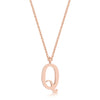 Elaina Rose Gold Stainless Steel Q Initial Necklace