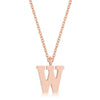 Elaina Rose Gold Stainless Steel W Initial Necklace