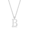 Elaina White Gold Rhodium Stainless Steel B Initial Necklace