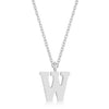 Elaina White Gold Rhodium Stainless Steel W Initial Necklace