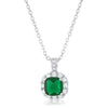Liz 2.6ct Emerald CZ White Gold Rhodium Classic Necklace