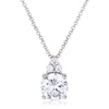 Simple Rhodium Plated 9mm Clear CZ Pendant