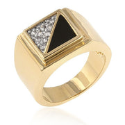 0.5ct CZ 18k Gold Gemini Men's Ring