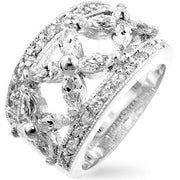 Floral Cubic Zirconia Eternity Ring