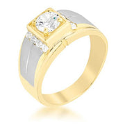 1.4ct CZ Two-Tone Men's Ring