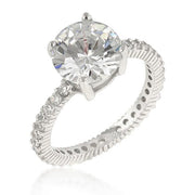 Anne 4.1ct Clear CZ Sterling Silver Classic Ring