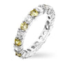 Caroline 4.1ct Yellow CZ Sterling Silver Classic Eternity Band