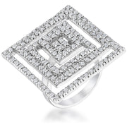 Cubic Zirconia Maze Cocktail Ring