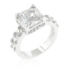 Alana 4ct CZ White Gold Rhodium Engagement Ring