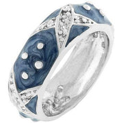 Marbled Blue Enamel Ring