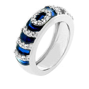Navy Blue Enamel Ripple Ring