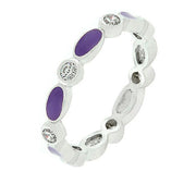 Purple Link Enamel Stacker Ring