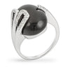 Paige Onyx White Gold Rhodium Cocktail Ring