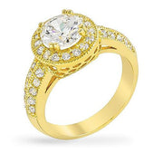 Darcy 4ct CZ 14k Gold Art Deco Engagement Ring