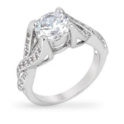 Olivia 2ct CZ White Gold Rhodium Twist Engagement Ring