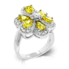 Yellow Cubic Zirconia Daisy Ring