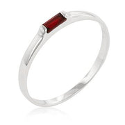 Red Petite Solitaire Ring