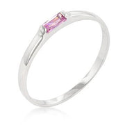Pink Petite Solitaire Ring