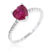 Rachelle 2.1ct Ruby CZ White Gold Rhodium Heart Ring