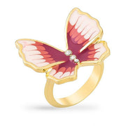 Bella 0.3ct CZ 14k Gold Butterfly Cocktail Ring