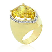 Yellow Pear Cubic Zirconia Cocktail Ring