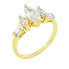 Mara 2.5ct CZ 14k Gold Triple Marquise Ring