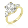 Wendy 5ct CZ 14k Goldtone Radiant Cut Engagement Trio Ring