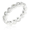 Lina 1.2ct CZ White Gold Rhodium Bezel Band