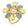 Multi-Cubic Zirconia Floral Golden Ring