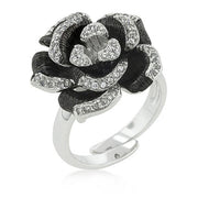 Two-tone Finish Floral Ring with Textured Pedals