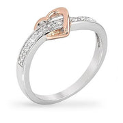 Willa 0.8ct CZ Two-Tone Simple Heart Ring
