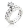 Bezel Set Round Cut Bridal Ring Set
