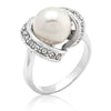 Karla 2.4ct CZ White Gold Rhodium Pearl Cocktail Ring